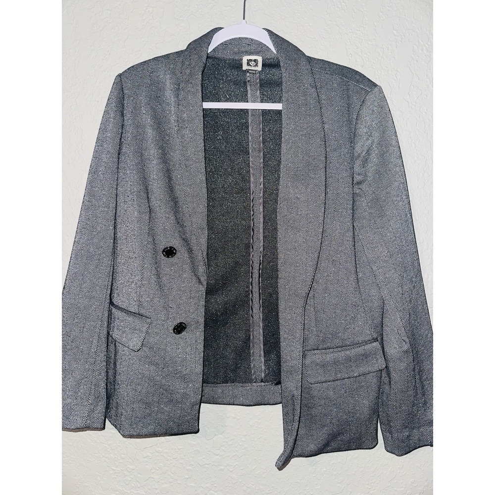 Ann Klein Charcoal Shimmer Blazer Size Large